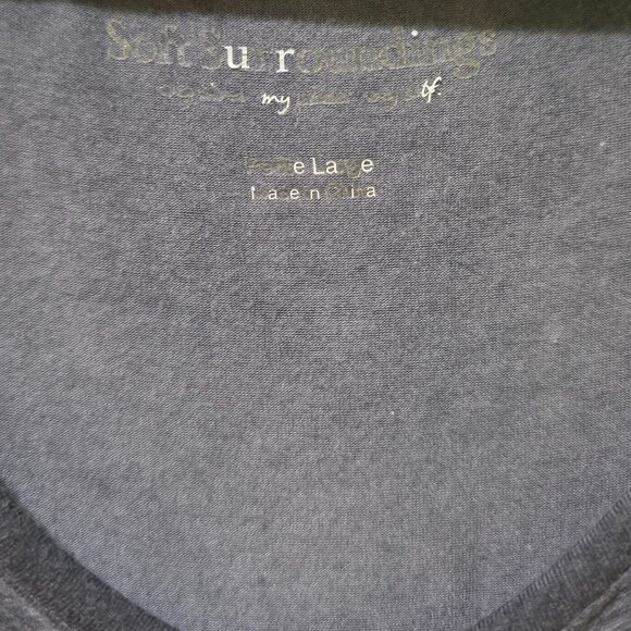 Soft Surroundings Silver Gray Sequin Floral Layered Dressy Tunic Top Shirt SZ LG - Picture 4 of 10